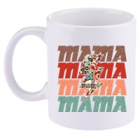 Mothers Day Mama Lightning Rose Pattern 11oz C Handle Ceramic Mug