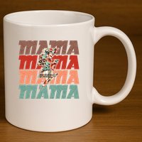 Mothers Day Mama Lightning Rose Pattern 11oz C Handle Ceramic Mug