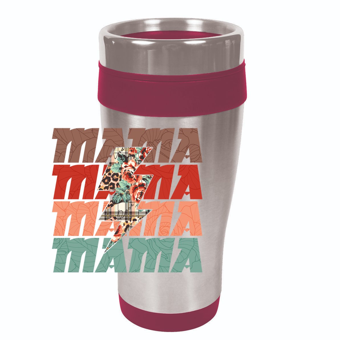 Mothers Day Mama Lightning Rose Pattern 15oz Campfire Ceramic Mug