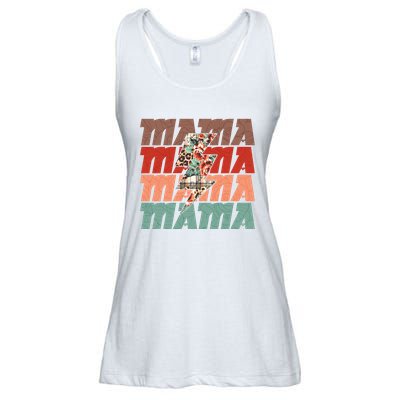 Mothers Day Mama Lightning Rose Pattern Ladies Essential Flowy Tank