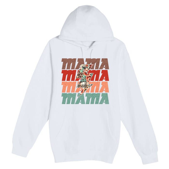 Mothers Day Mama Lightning Rose Pattern Premium Pullover Hoodie