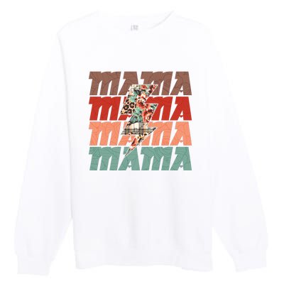 Mothers Day Mama Lightning Rose Pattern Premium Crewneck Sweatshirt