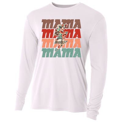 Mothers Day Mama Lightning Rose Pattern Cooling Performance Long Sleeve Crew