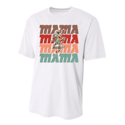 Mothers Day Mama Lightning Rose Pattern Performance Sprint T-Shirt