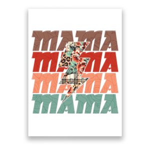 Mothers Day Mama Lightning Rose Pattern Poster