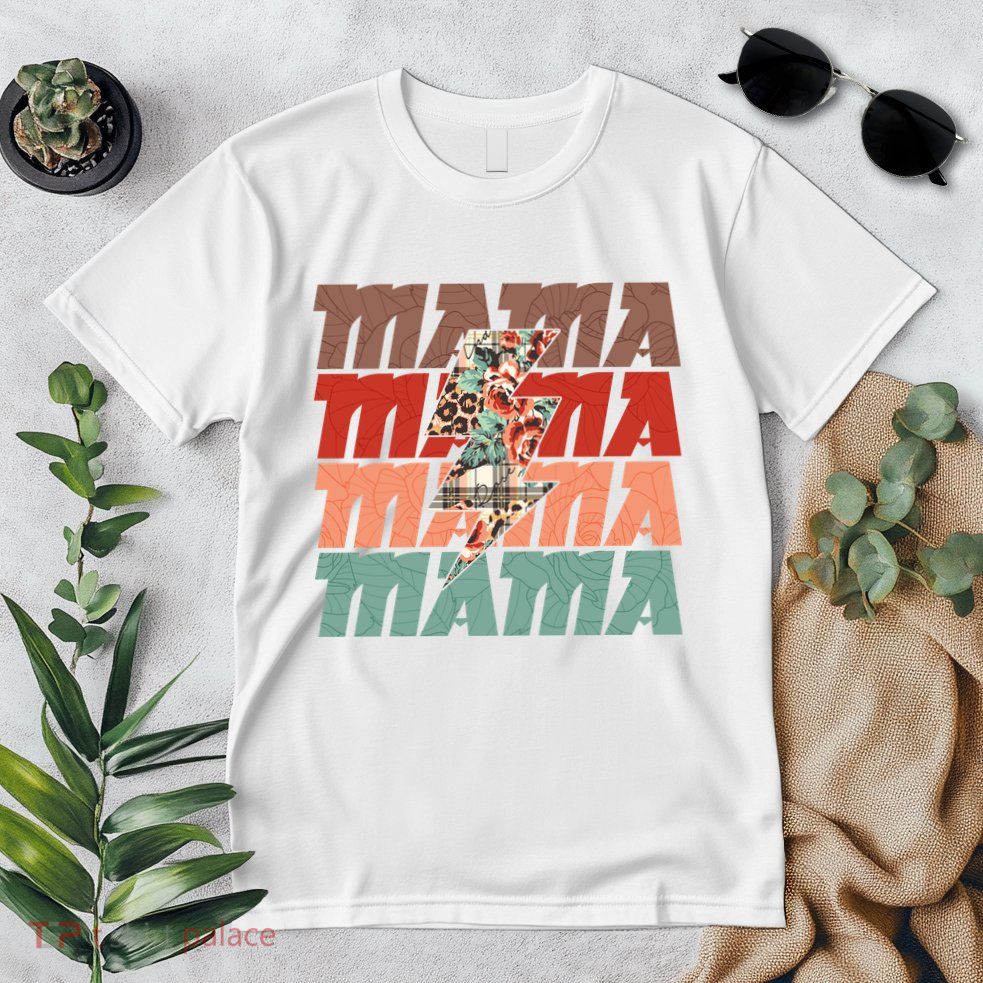 Mothers Day Mama Lightning Rose Pattern Premium T-Shirt