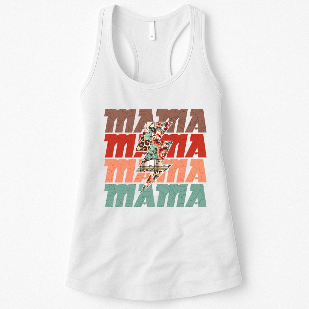 Mothers Day Mama Lightning Rose Pattern Womens Tank Top