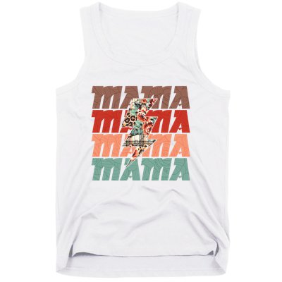 Mothers Day Mama Lightning Rose Pattern Tank Top