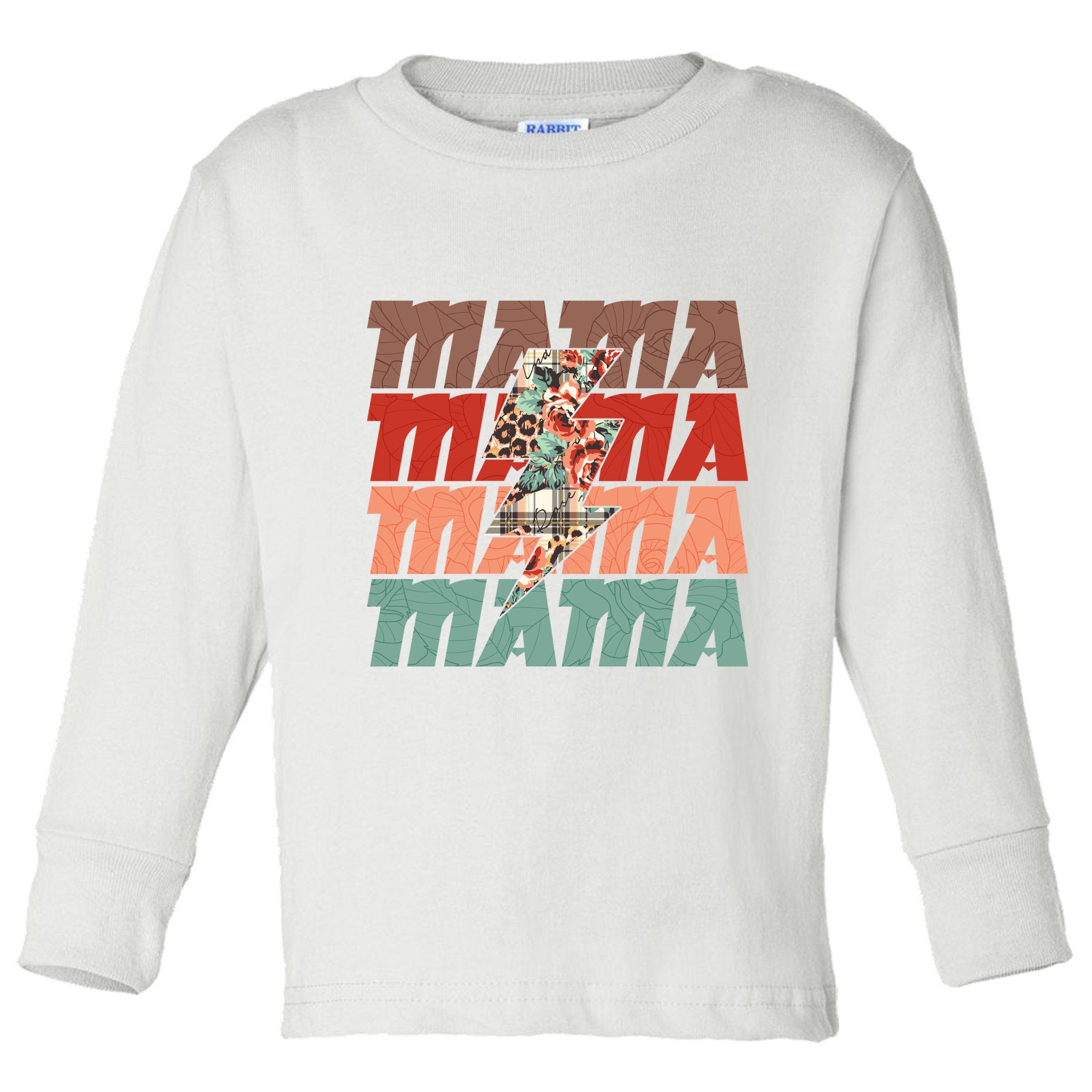Mothers Day Mama Lightning Rose Pattern Toddler Long Sleeve Shirt