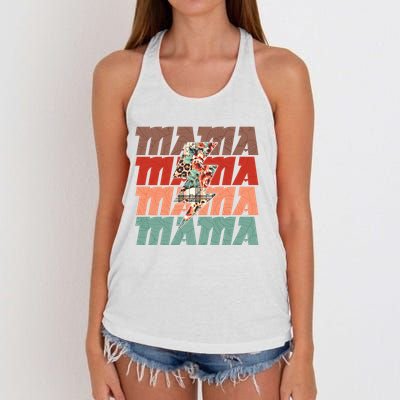 Mothers Day Mama Lightning Rose Pattern Women's Knotted Racerback Tank