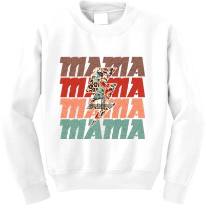 Mothers Day Mama Lightning Rose Pattern Kids Sweatshirt