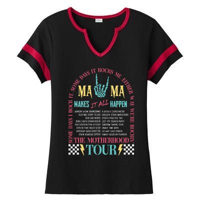 Mothers Day Motherhood Mama Rock MomS Life Ladies Halftime Notch Neck Tee