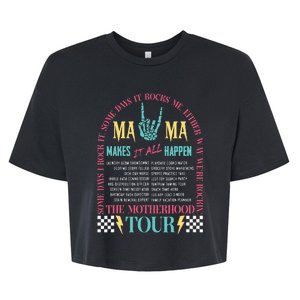 Mothers Day Motherhood Mama Rock MomS Life Bella+Canvas Jersey Crop Tee