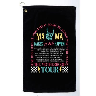 Mothers Day Motherhood Mama Rock MomS Life Platinum Collection Golf Towel