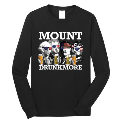 Mount Drunkmore Mount Rushmore Us Presidents Drinking Long Sleeve Shirt