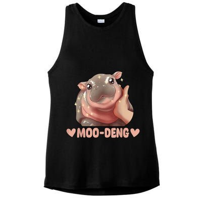 Moo Deng Ladies PosiCharge Tri-Blend Wicking Tank