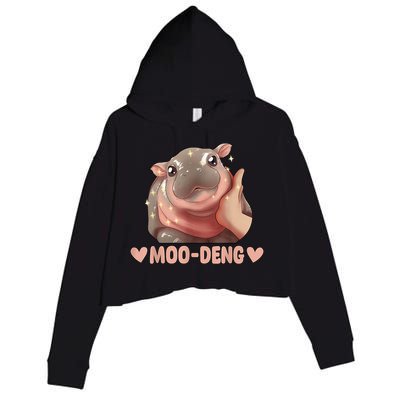 Moo Deng Crop Fleece Hoodie