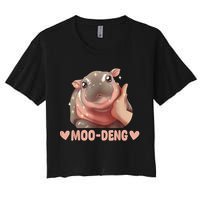 Moo Deng Women's Crop Top Tee