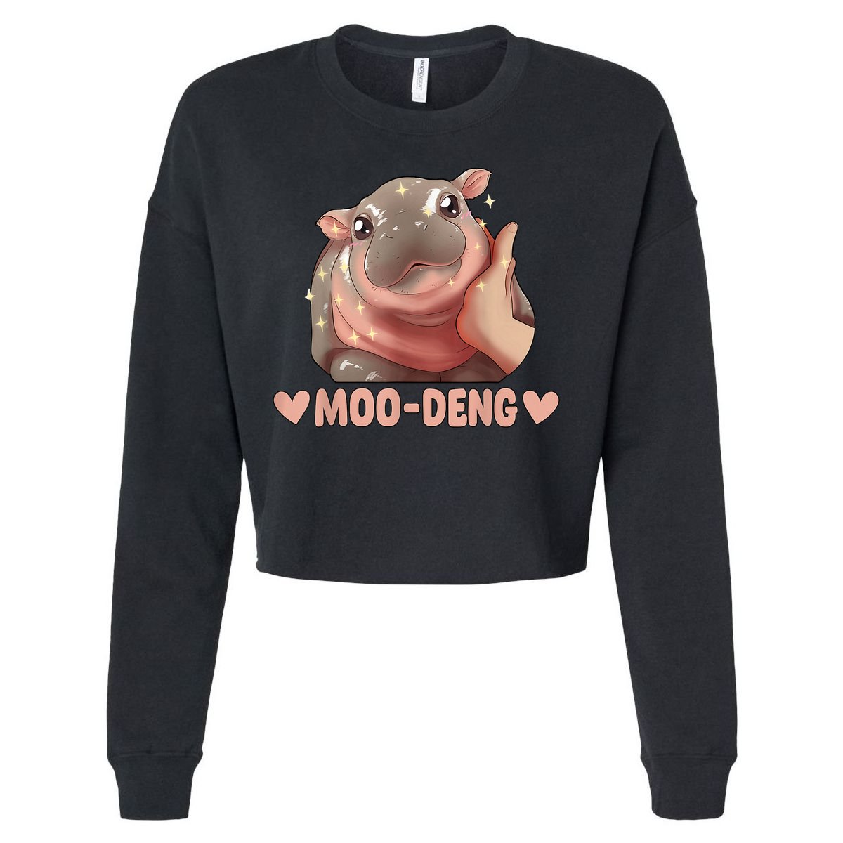 Moo Deng Cropped Pullover Crew