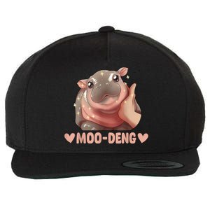 Moo Deng Wool Snapback Cap