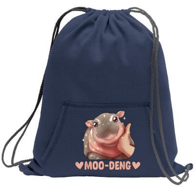 Moo Deng Sweatshirt Cinch Pack Bag