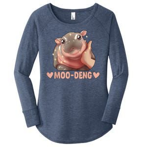 Moo Deng Women's Perfect Tri Tunic Long Sleeve Shirt