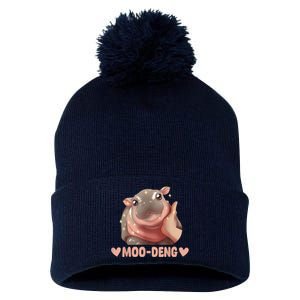 Moo Deng Pom Pom 12in Knit Beanie