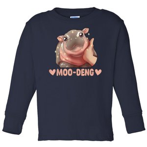 Moo Deng Toddler Long Sleeve Shirt