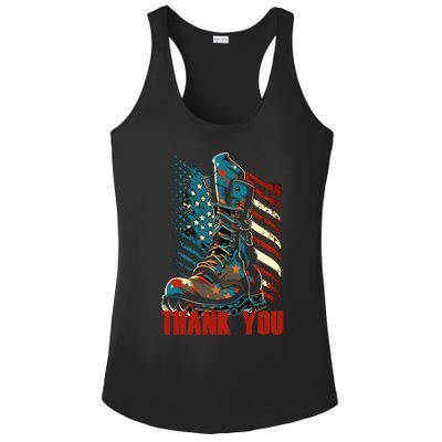 Memorial Day Military Boots American Usa Flag 4th Of July Gift Ladies PosiCharge Competitor Racerback Tank