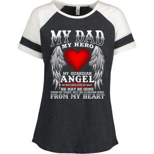 My Dad My Hero My Guardian Angel! Father's Day Gift Enza Ladies Jersey Colorblock Tee