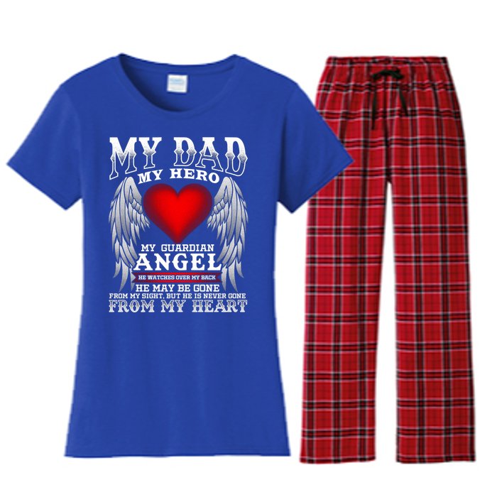 My Dad My Hero My Guardian Angel! Father's Day Gift Women's Flannel Pajama Set