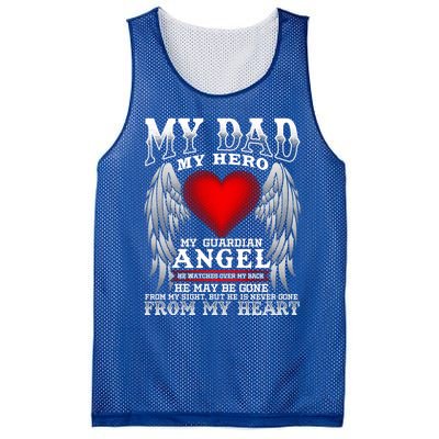 My Dad My Hero My Guardian Angel! Father's Day Gift Mesh Reversible Basketball Jersey Tank