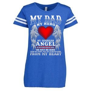 My Dad My Hero My Guardian Angel! Father's Day Gift Enza Ladies Jersey Football T-Shirt