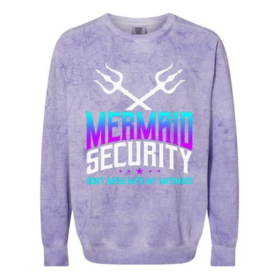 Mermaid Daddy Merdad Fathers Day Merman Dad Papa Merfolk Colorblast Crewneck Sweatshirt