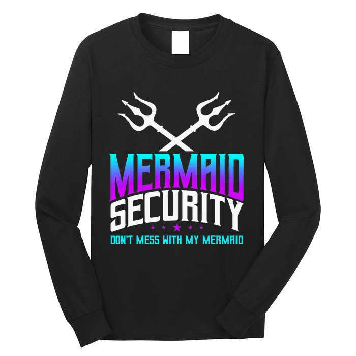 Mermaid Daddy Merdad Fathers Day Merman Dad Papa Merfolk Long Sleeve Shirt