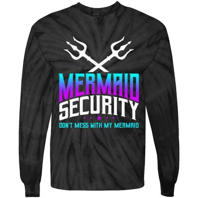 Mermaid Daddy Merdad Fathers Day Merman Dad Papa Merfolk Tie-Dye Long Sleeve Shirt