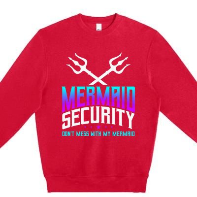 Mermaid Daddy Merdad Fathers Day Merman Dad Papa Merfolk Premium Crewneck Sweatshirt