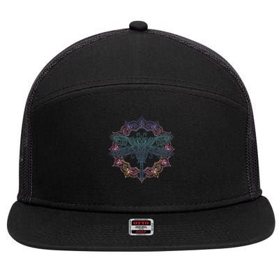 Mandala Dragonfly 7 Panel Mesh Trucker Snapback Hat