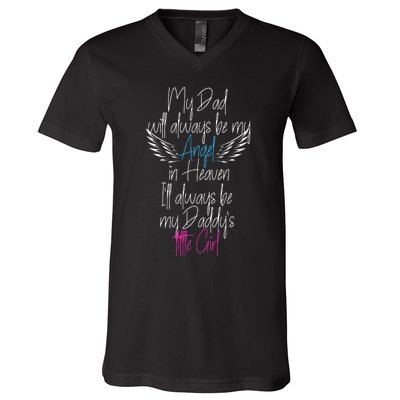 My Dad My Angel In Heaven In Loving Memory Of My Dad V-Neck T-Shirt