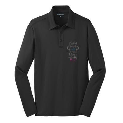 My Dad My Angel In Heaven In Loving Memory Of My Dad Silk Touch Performance Long Sleeve Polo