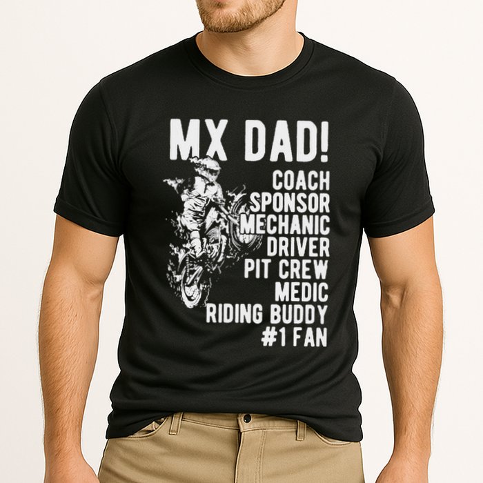Mx Dad Moto Cross Dad Cooling Performance Crew T-Shirt