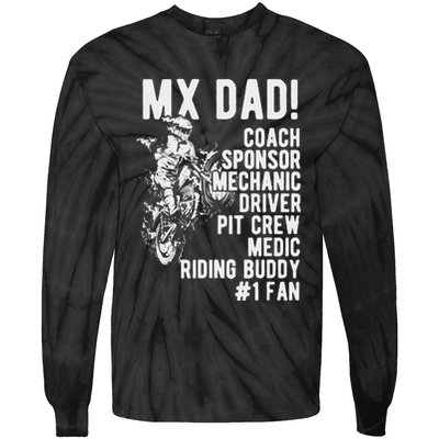 Mx Dad Moto Cross Dad Tie-Dye Long Sleeve Shirt