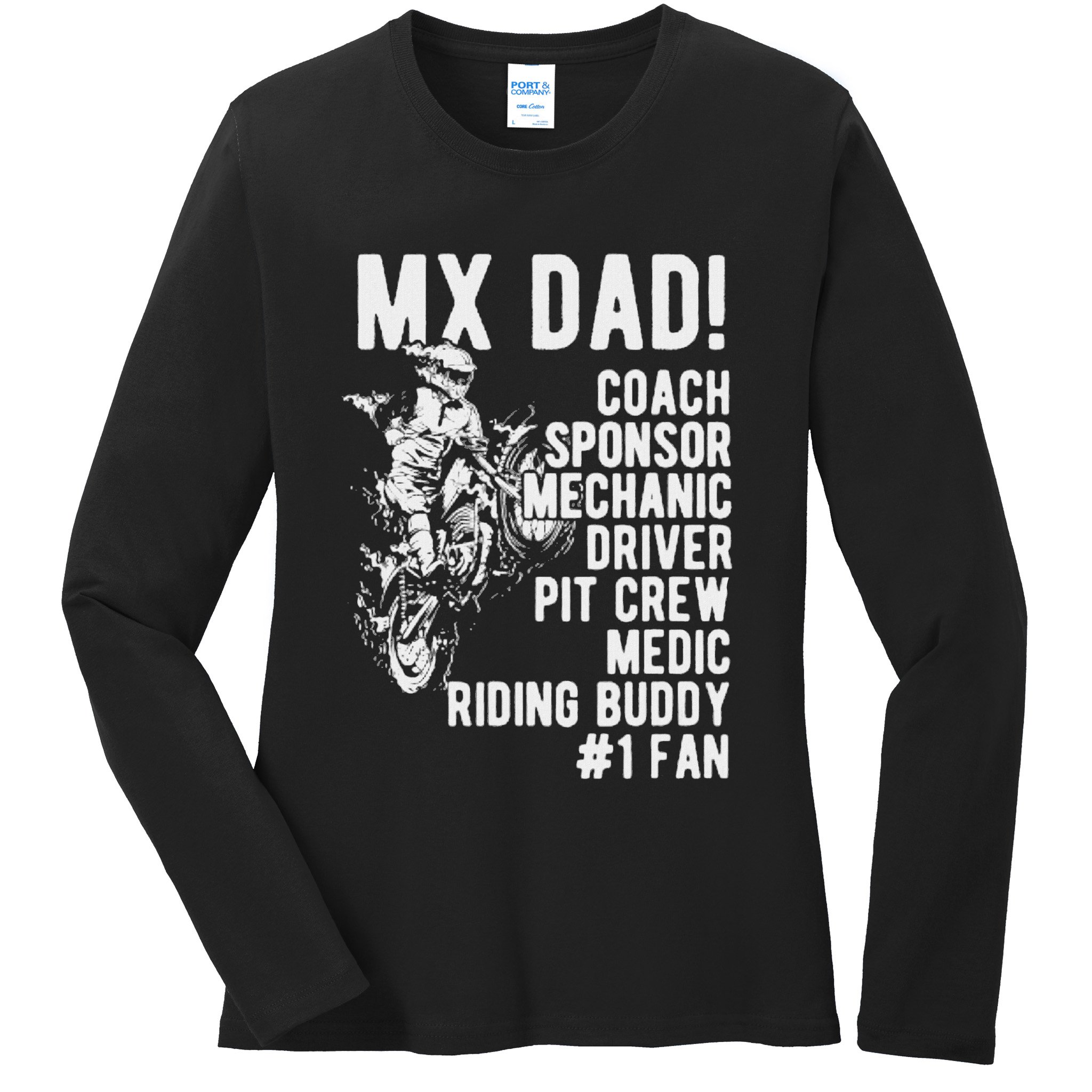 Mx Dad Moto Cross Dad Ladies Long Sleeve Shirt