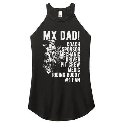 Mx Dad Moto Cross Dad Women's Perfect Tri Rocker Tank