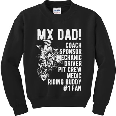 Mx Dad Moto Cross Dad Kids Sweatshirt
