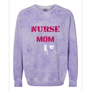 Mother's Day Most People Call Me Nurse Mom Gift Colorblast Crewneck Sweatshirt