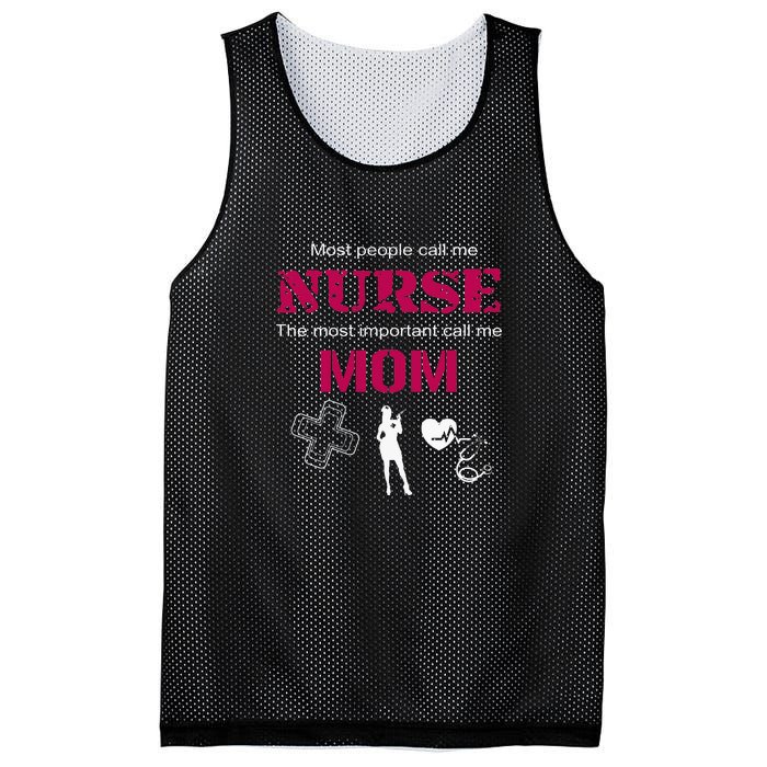 Mother's Day Most People Call Me Nurse Mom Gift Mesh Reversible Basketball Jersey Tank