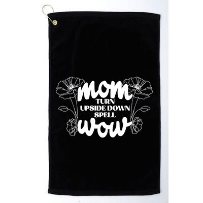 Mothers Day Mom Turn Upside Down Spell Wow Golf Towel