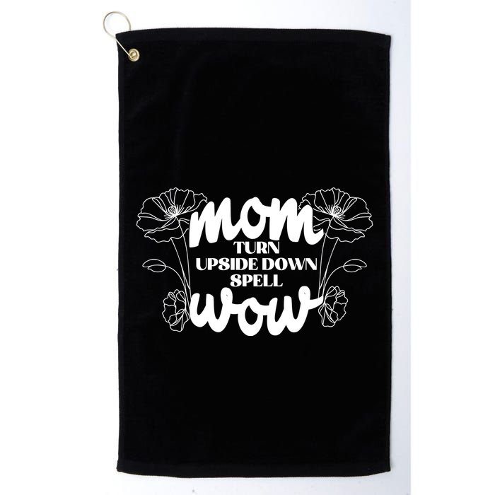 Mothers Day Mom Turn Upside Down Spell Wow Golf Towel
