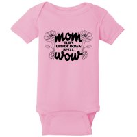 Mothers Day Mom Turn Upside Down Spell Wow Baby Bodysuit